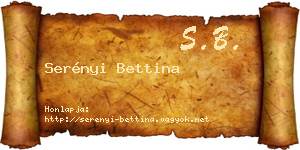 Serényi Bettina névjegykártya